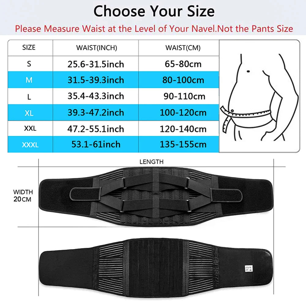 Double Pull Lumbar Support Belt — Orthopedic Waist Corset for Men & Women | Spine Decompression, Back Pain Relief & Waist Trainer Brace