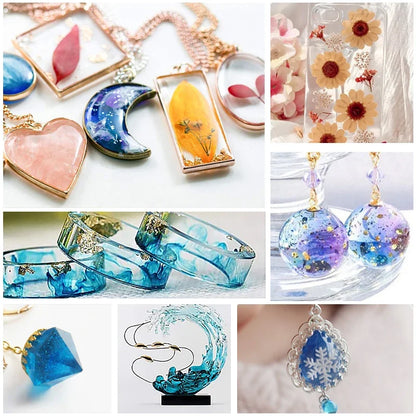 1:1 Crystal Clear Epoxy Resin Kit - High Gloss Bubble Free Art Resin for DIY Casting Coating & Jewelry Making
