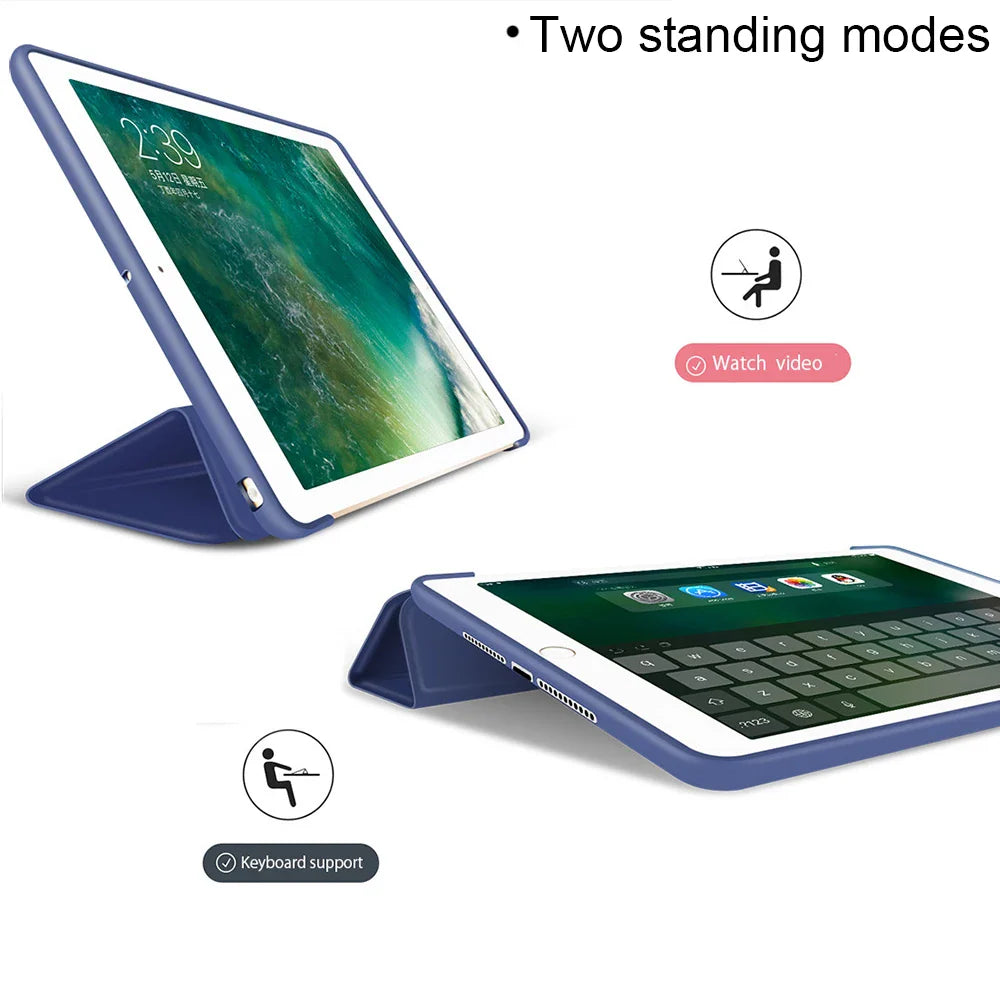 Smart Wake Leather Flip Case for iPad Pro 10.5" 2017 – Tri-Fold Stand Protective Cover for A1701 A1709 A1852 Tablet Sleeve