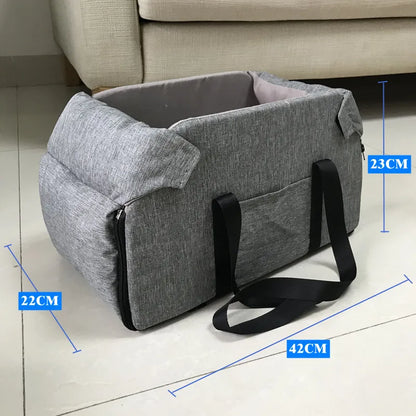 Portable Dog Car Seat Bed | Central Car Carrier for Small Dogs & Cats | Safety Travel Bag for Pet Accessories