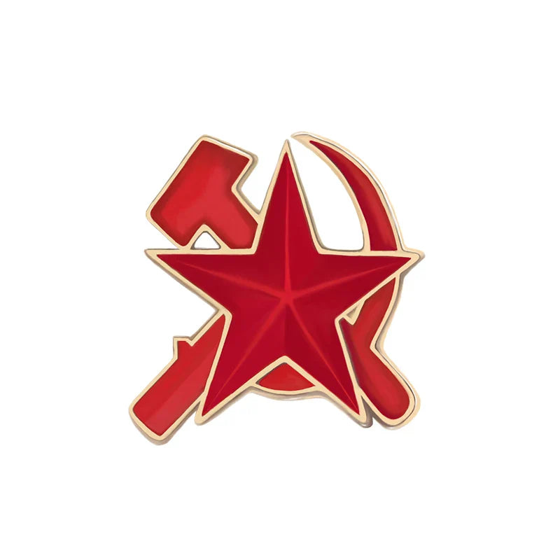 Raised Fist of Solidarity Enamel Pin – USSR Revolution Star Sickle & Hammer Brooch Badge for Bags, Jackets & Collectible Jewelry Gift