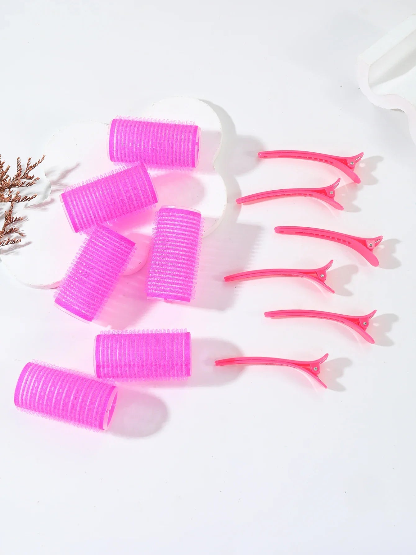 12pcs Air Bar Curling Iron Tube Set – Self-Adhesive Hair Rollers & Bangs Clips for Styling Real Hair & Wigs