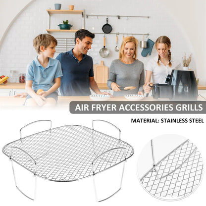 Stainless Steel Air Fryer Rack – Multi-Layer Stackable Grilling, Toast, BBQ Basket & Cooking Tray Accessory