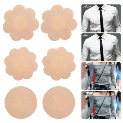 10-200PCS Women’s Nipple Cover Stickers – Invisible Self-Adhesive Disposable Bra Pasties & Chest Lift Tape