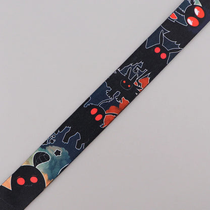 Black Crow Punk Skull Lanyard – Credential Holder Neck Strap for Keys, ID Cards & Phone Accessories, Halloween Gift
