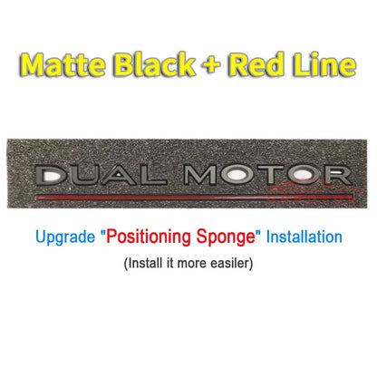 DUAL MOTOR Emblem for Tesla Model 3/Y/X/S — Chrome & Black/Red Trunk Badge Sticker, Car Styling
