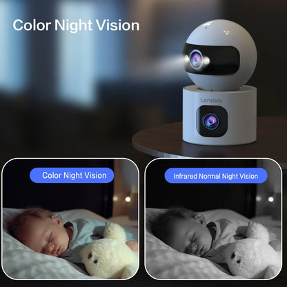 Lenovo 4K IP Camera – 5G WiFi Dual-Lens Smart Home CCTV, Wireless Surveillance with Auto Tracking, Security & Baby Monitor