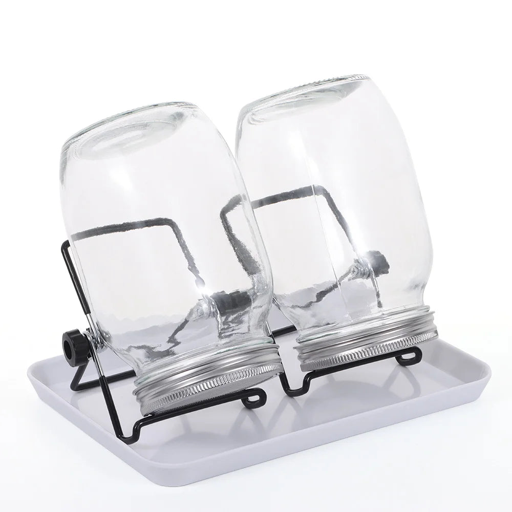 16/32oz Sprouting Jar Kit - Wide Mouth Mason Jars with Screen Lids for Indoor Seed Germination & Sprout Growing