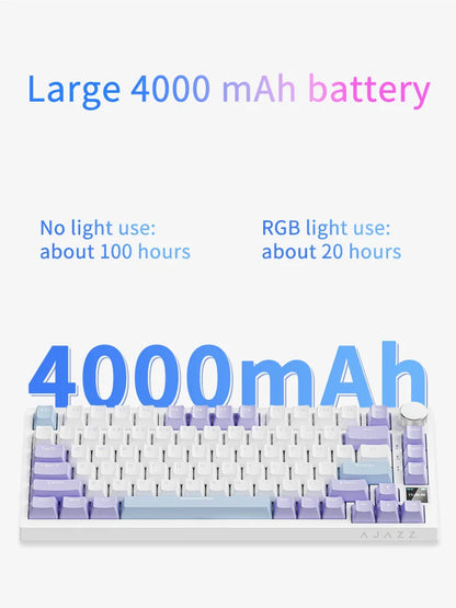 AJAZZ AK820/AK820 Pro Mechanical Gaming Keyboard – TFT Screen, Multifunction Knob, Wired/2.4G/Bluetooth Connectivity for PC