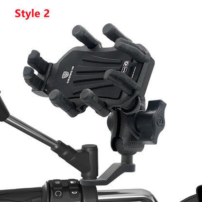 Aluminum Motorcycle Handlebar Phone Holder – Anti-Vibration Navigation & Mirror Mount Stand