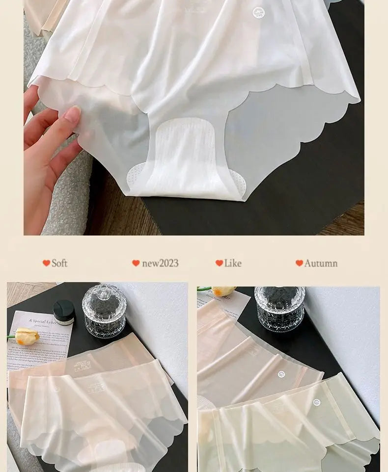 6-Pack Women’s Seamless Ice Silk Underwear – 3D Shaping Peach Butt Invisible No-Show Panties for Yoga & Daily Wear