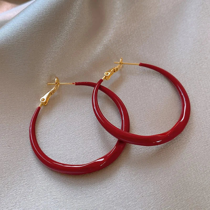 Women’s Shiny Large Circle Cross Hoop Earrings – Rhinestone Geometric High-End Fashion Jewelry
