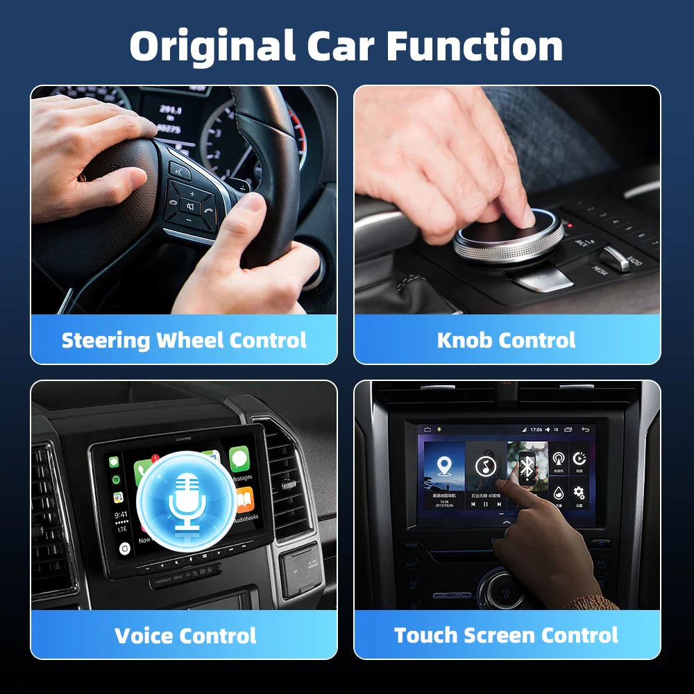 EKIY 2-in-1 Mini Wireless CarPlay & Android Auto Adapter for Cars with Wired Systems