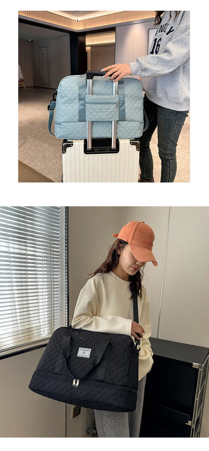 Short Trip Travel Bag – Large Capacity Waterproof Handbag with Dry & Wet Separation for Men & Women