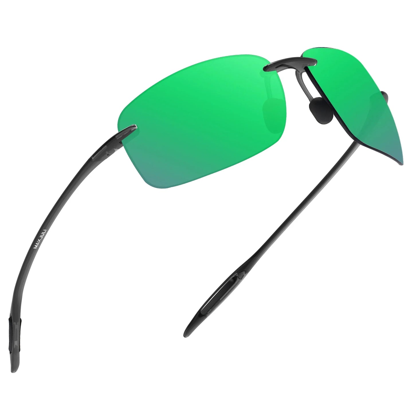 JULI Polarized Classic Sports Rimless Sunglasses – Ultralight Rectangle Frame for Men, Ideal for Fishing, Driving, UV400 Protection, Model MJ8009