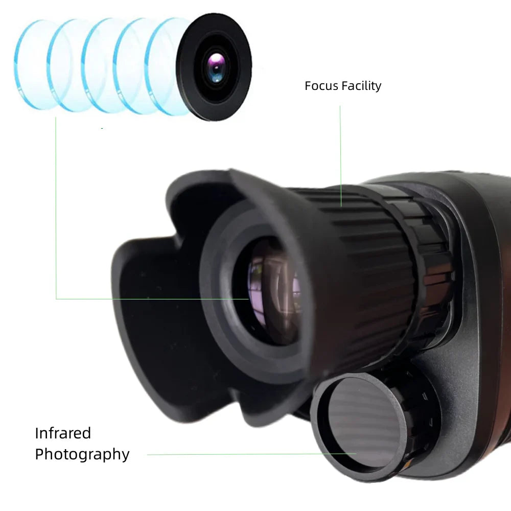 1080P HD Monocular Night Vision – 5X Infrared Zoom Hunting Telescope, 300m Full Darkness Range