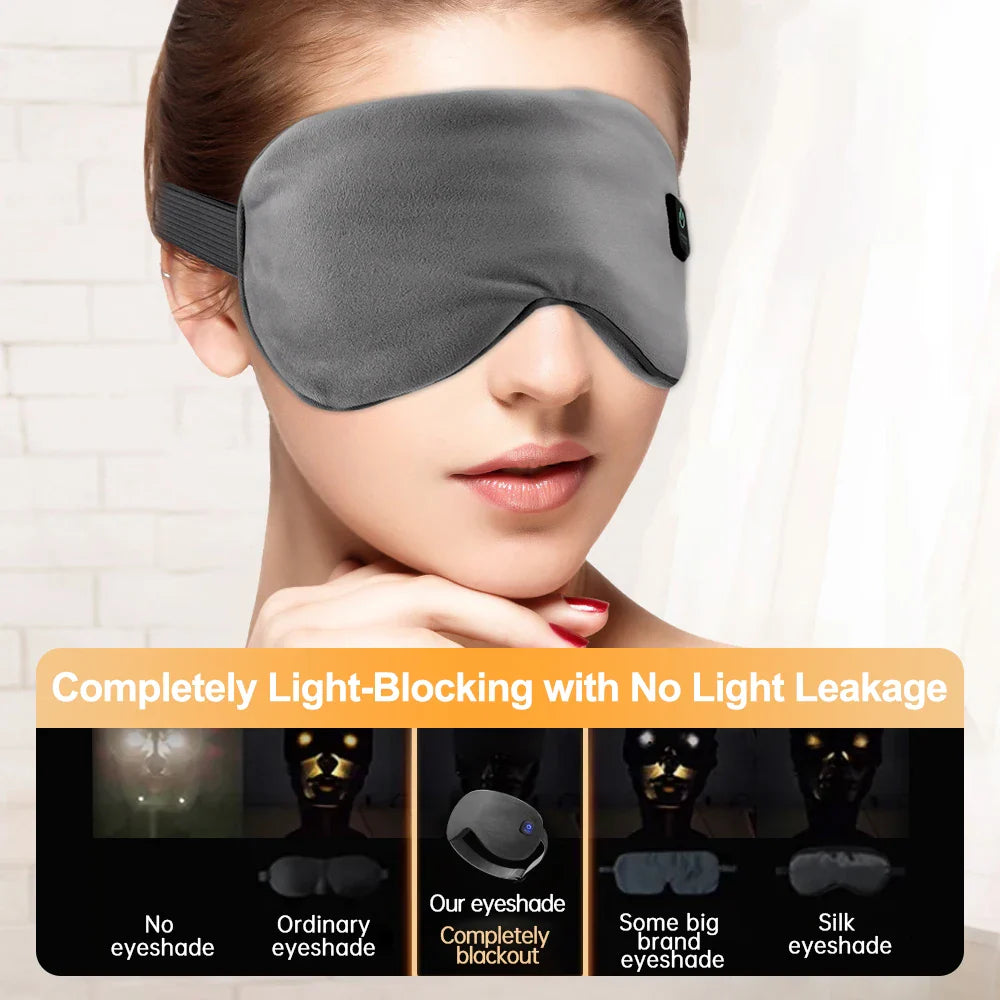 USB Heated Eye Mask with Vibration Massage – Relieve Eye Fatigue, Dry Eyes, and Promote Sleep for Home, Office & Travel