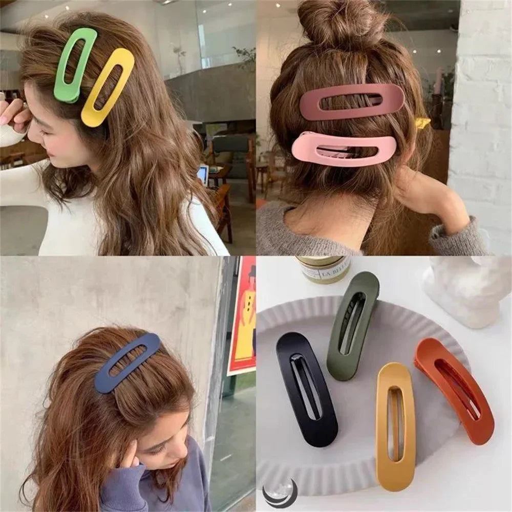 4Pcs Frosted Large Hair Clips Set – Solid Color Acrylic Non-Slip Toothed Hairpins for Women Fashion Hair Accessories