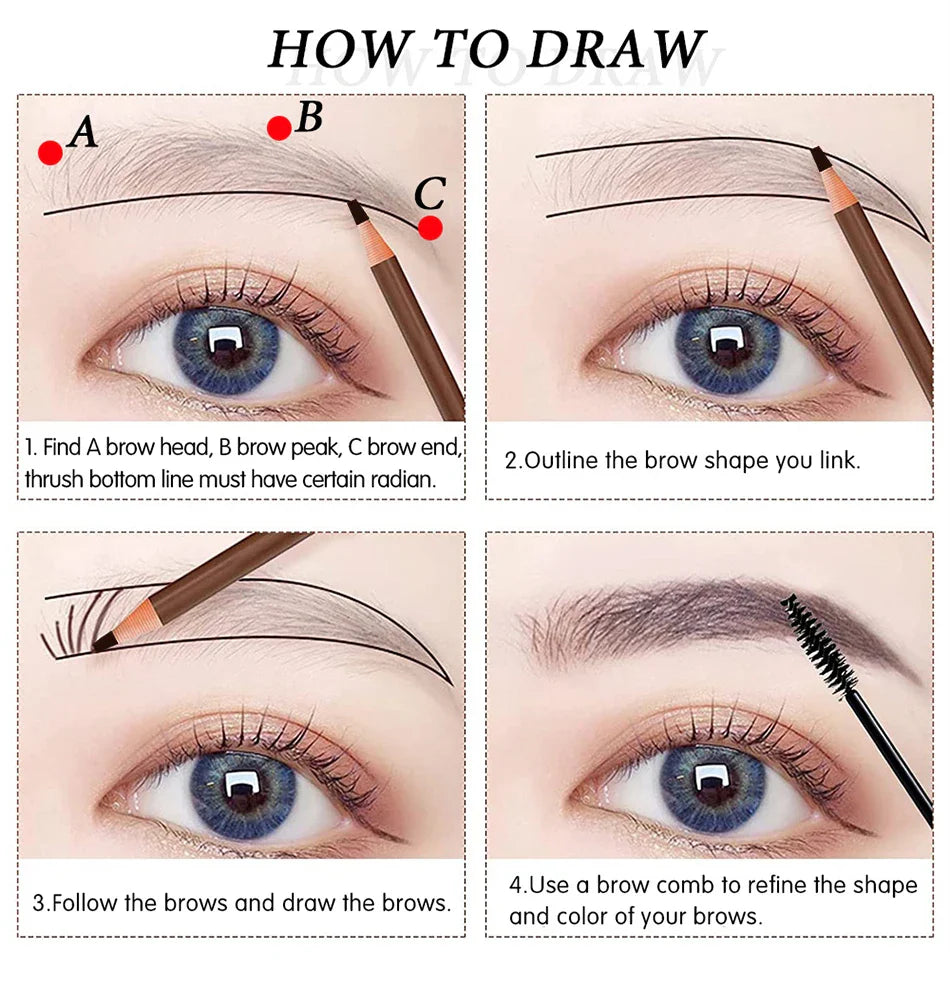Waterproof Eyebrow Pencil – Long-Lasting Brow Enhancer for Professional Makeup, Brow Lift & Feathered Eyebrows