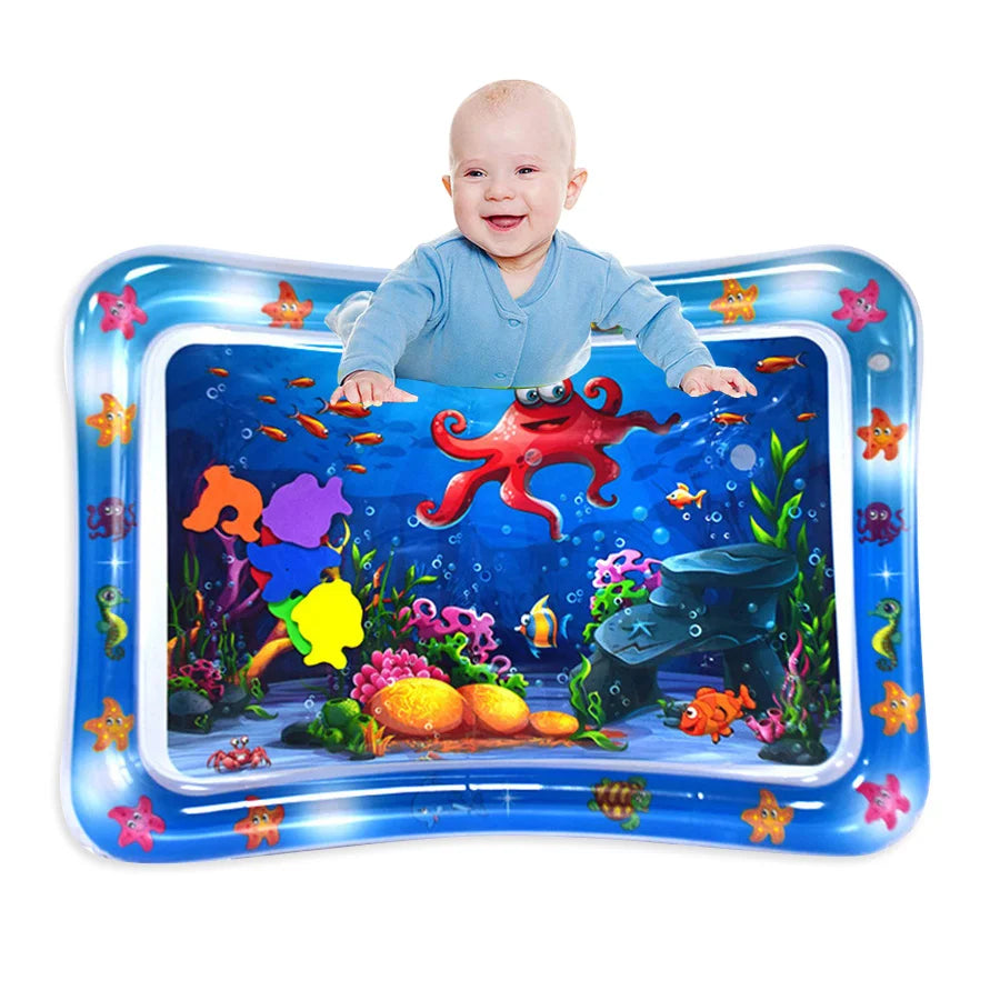 Inflatable Red Octopus Water Play Mat for Toddlers - PVC Cushion for Early Education and Fun