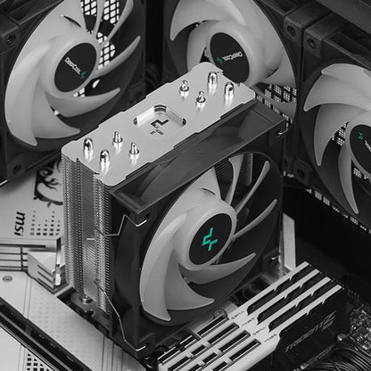 DEEPCOOL AG400 ARGB CPU Air Cooler — 4 Heat Pipe PWM Cooler for Intel LGA1700/1200/115X/1151/1155 & AMD AM4/AM5