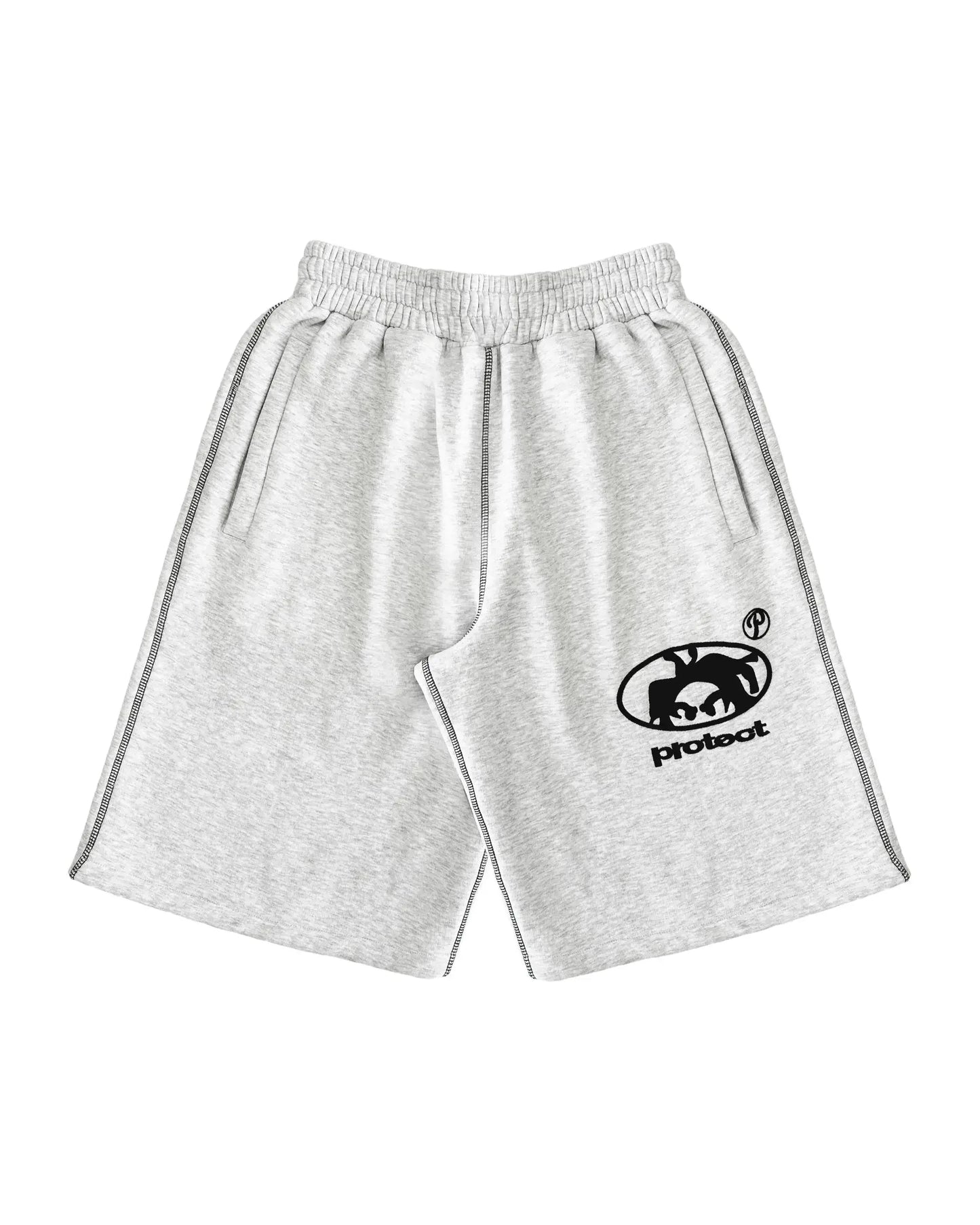 Men’s Y2K Grey Cotton Cargo Shorts - Baggy Hip-Hop Streetwear Casual Summer Style
