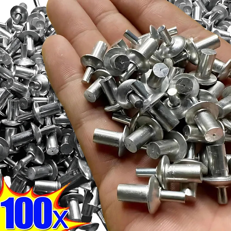 100x Hammer Drive Expansion Rivets – Aluminum Piercing Nails, Tapping Screws & Fasteners for Percussion Expansion