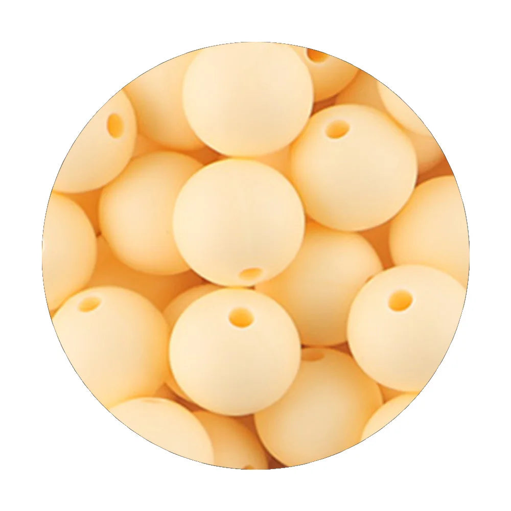 50Pcs Silicone Spacer Beads - 9/12/15mm Round Loose Beads for DIY Necklace Bracelet Jewelry Making