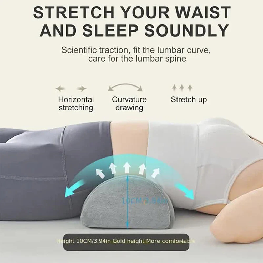 Half Moon Memory Foam Bolster Pillow — Non-Slip Elastic Cushion for Legs, Knees, Back & Head, Home, Office, Travel