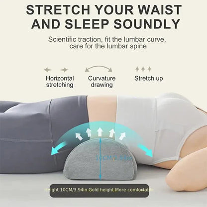 Half Moon Memory Foam Bolster Pillow — Non-Slip Elastic Cushion for Legs, Knees, Back & Head, Home, Office, Travel