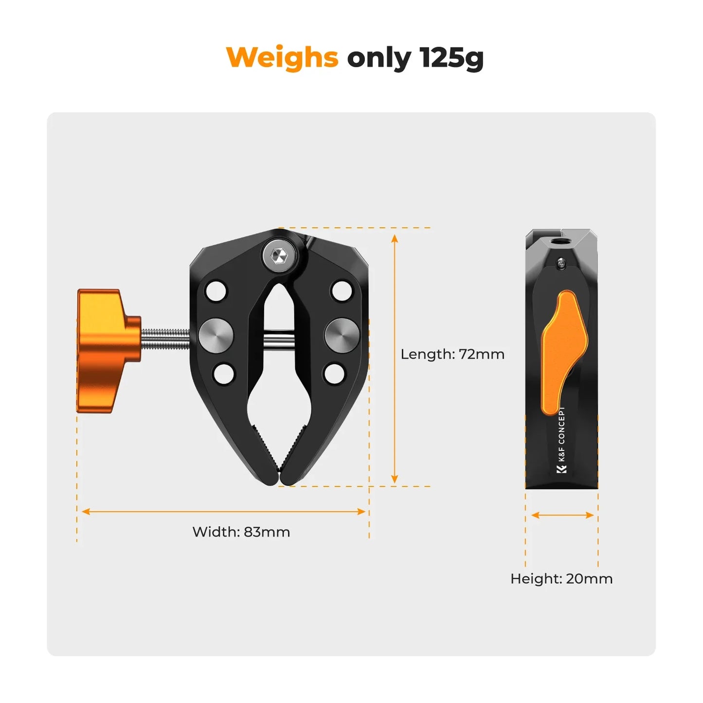 K&F Concept Multi-Functional Super Clamp with Double 360° Ball Head Magic Arm for GoPro, Insta360, DJI Osmo Action Camera, and Phone
