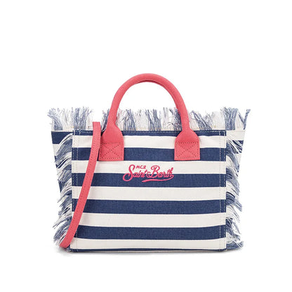 SAINT BARTH Houndstooth Crossbody Bag – Small Cotton Linen Handmade Tote with Tassels for Women