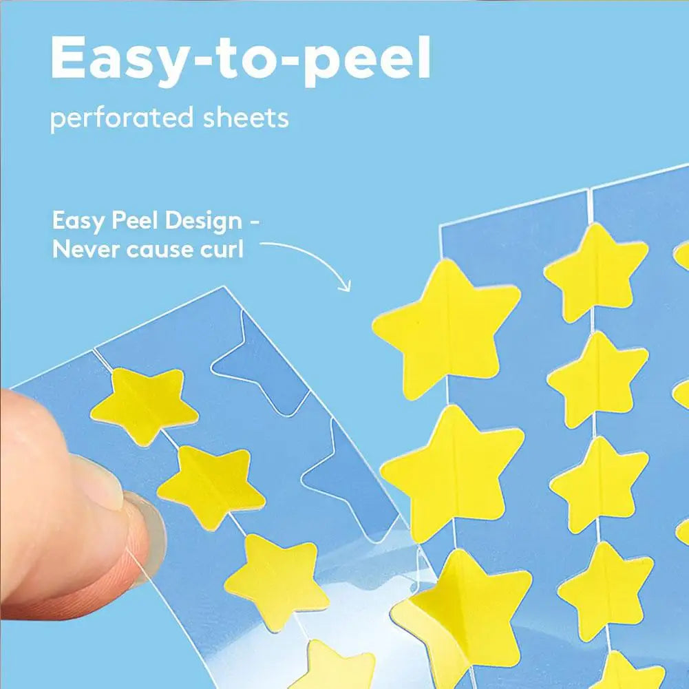 Colorful Star Pimple Patches – Invisible Acne Spot Stickers for Skin Care, Concealer & Makeup Tools