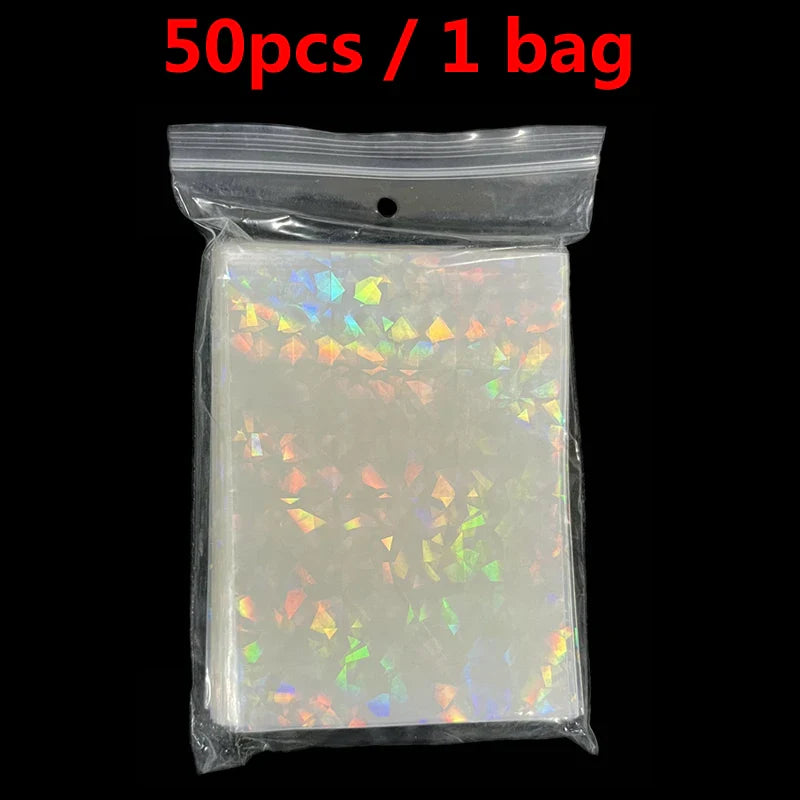 66x91mm Holographic Soft Trading Card Sleeves — Laser Protector for Pokemon, Yu-Gi-Oh & Baseball Cards