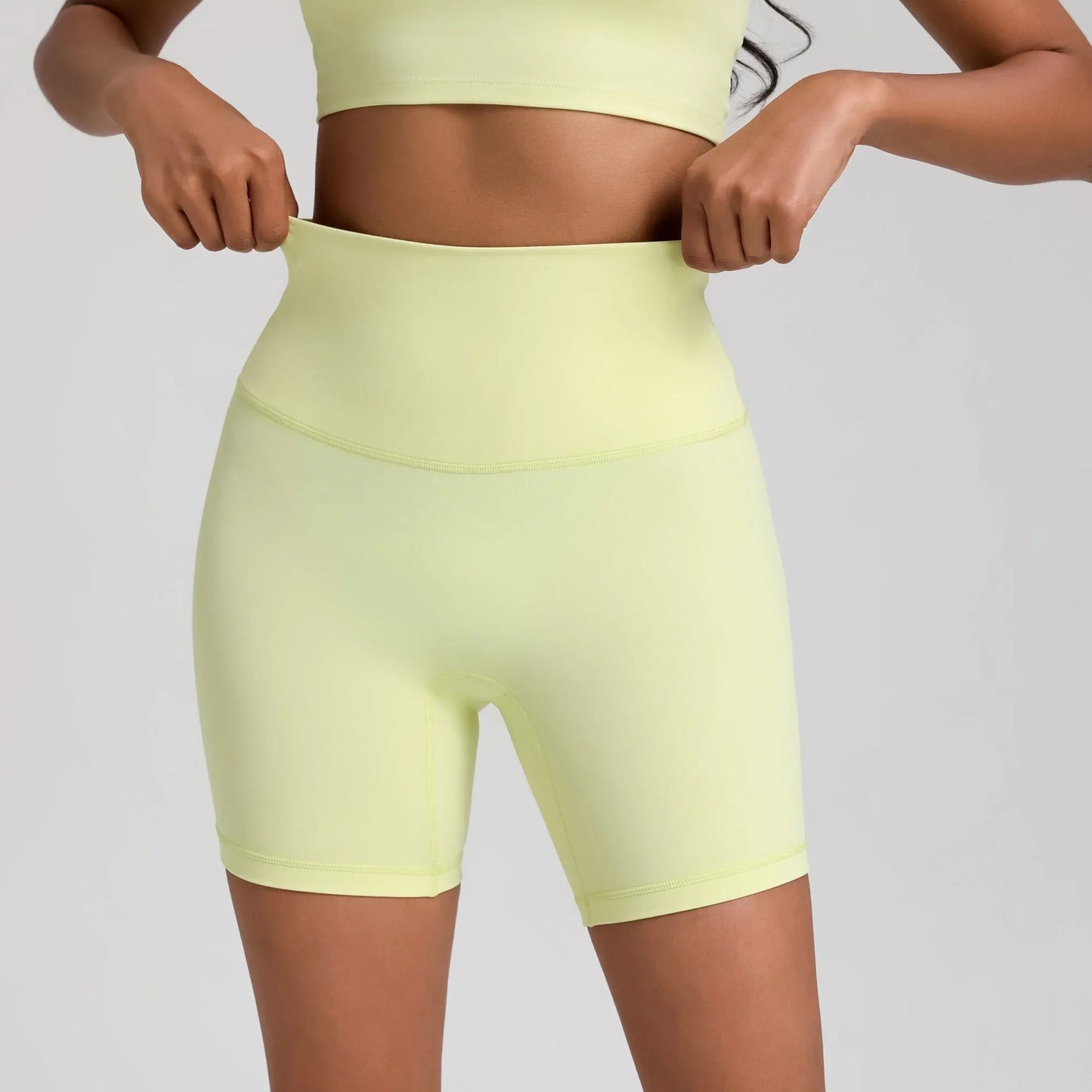Women’s Solid Color Yoga Shorts – Compression Sport Leggings, Sweat-Wicking Training & Cycling Shorts with Pocket