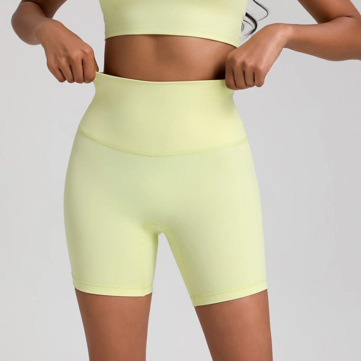 Women’s Solid Color Yoga Shorts – Compression Sport Leggings, Sweat-Wicking Training & Cycling Shorts with Pocket