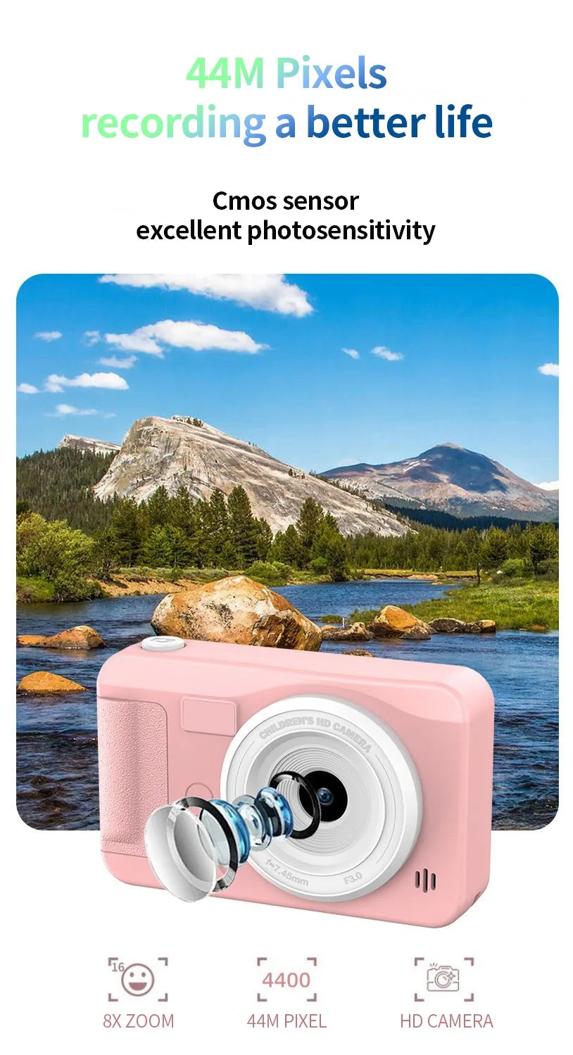 4K Digital Camera 44MP – HD Travel & Selfie Camera for Students, Entry-Level Compact Photography Camera