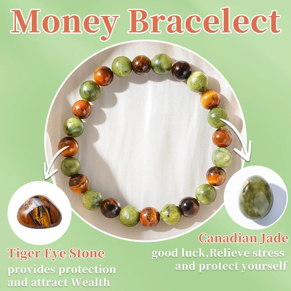 Prosperity & Abundance Healing Bracelet – Natural Stone Energy Jewelry for Relaxation, Success & Strength