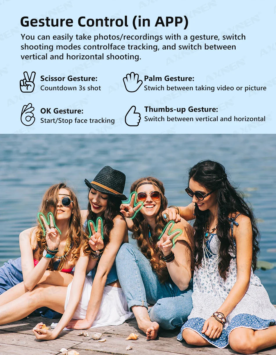 HQ6 3-Axis Gimbal Handheld Stabilizer – With Fill Light, Face Tracking, Anti-Shake for Android & iPhone Video Recording