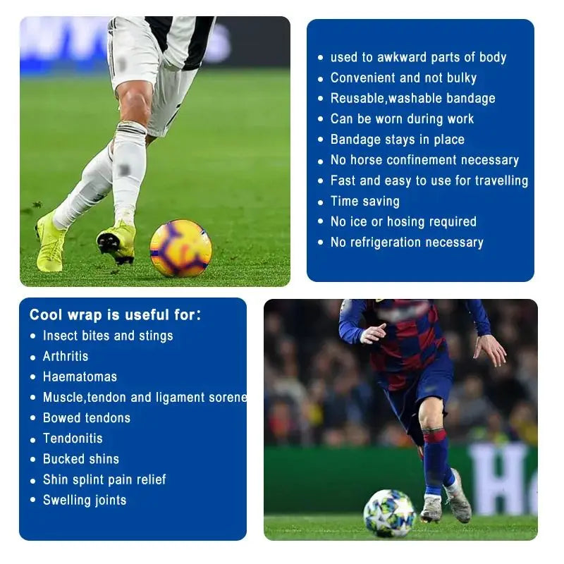 Self-Adhesive Ice Bandage: Instant Cooling Tape for Muscle Recovery - Compression Tape for Athletes and Adults