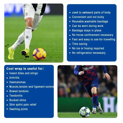 Self-Adhesive Ice Bandage: Instant Cooling Tape for Muscle Recovery - Compression Tape for Athletes and Adults