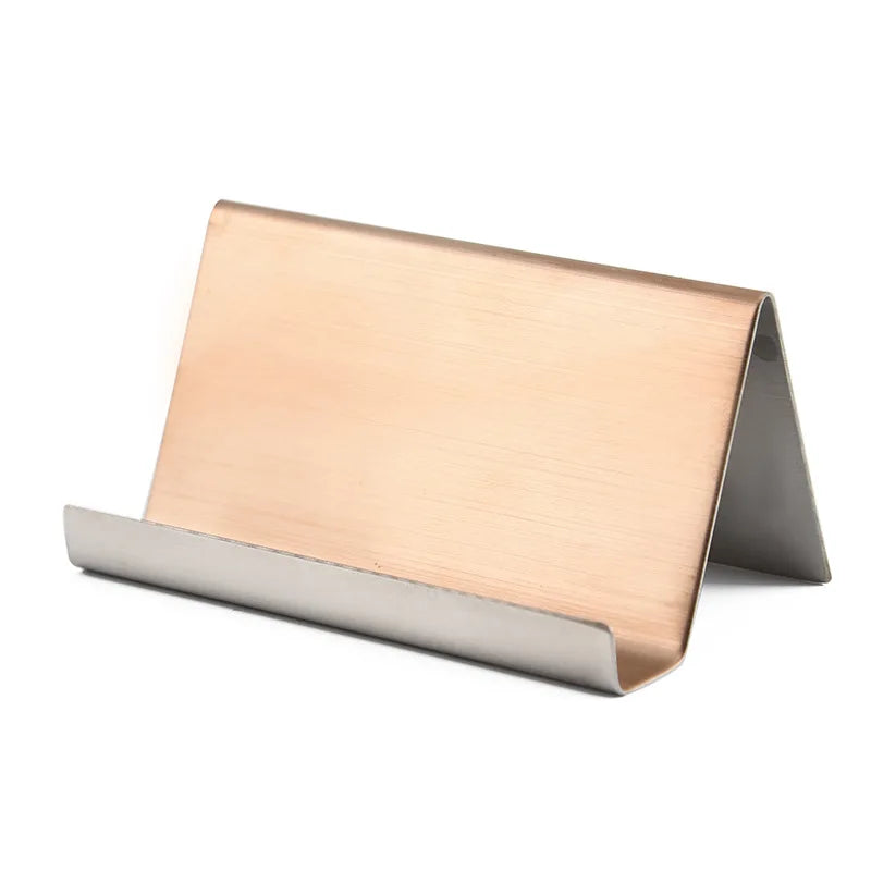 Metal Business Card Name Tag Display Rack – Desktop Organizer & Cellphone Holder for Conference Room