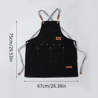 Waterproof Kitchen Apron with Pockets - Oil-Resistant Cooking & Restaurant Work Uniform for Men and Women
