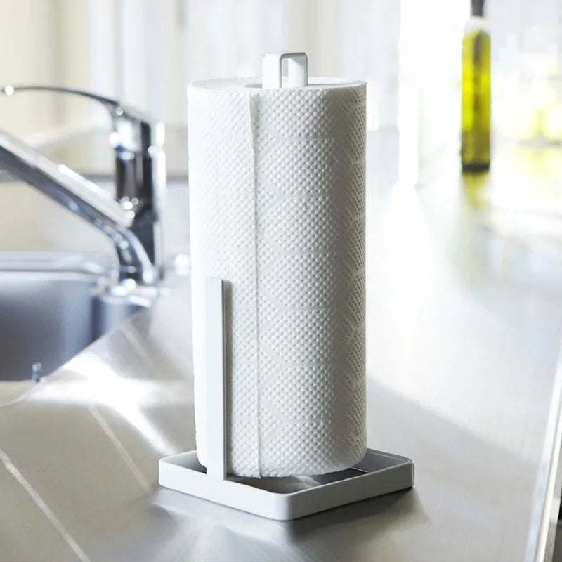 Portable Kitchen & Bathroom Paper Towel Holder – Silver Napkin Rack Stand for Home Storage & Small Accessories