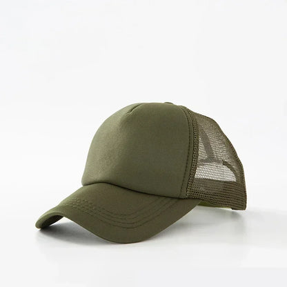 Custom Logo Trucker Hat - Adjustable Polyester Mesh Baseball Cap for Men & Women