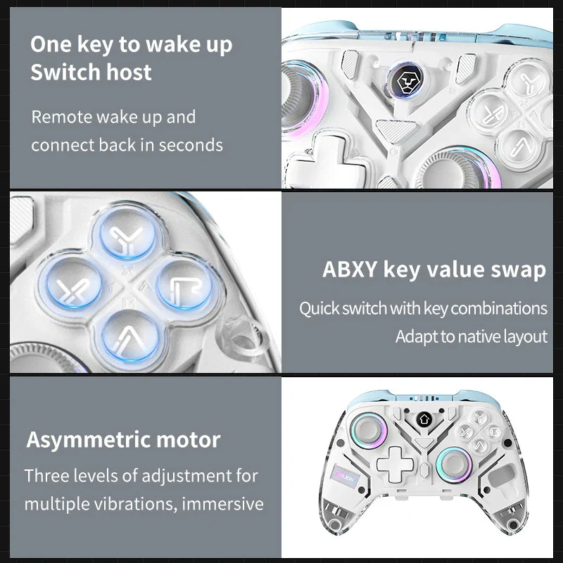 Aolion K10 RGB Wireless Gaming Controller – Gamepad with Charging Dock, Hall Effect Joystick & Trigger for Nintendo Switch 2/PC/Phone