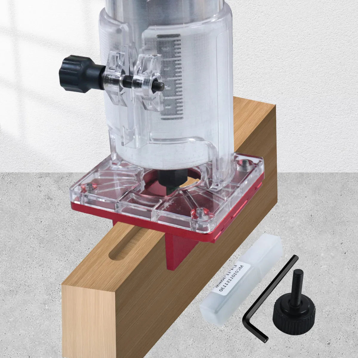 Slotting Guide Base for 65mm Trimming Machine – 2-in-1 Furniture Concealed Connector & Buckle Fastener (Wood Milling Base)
