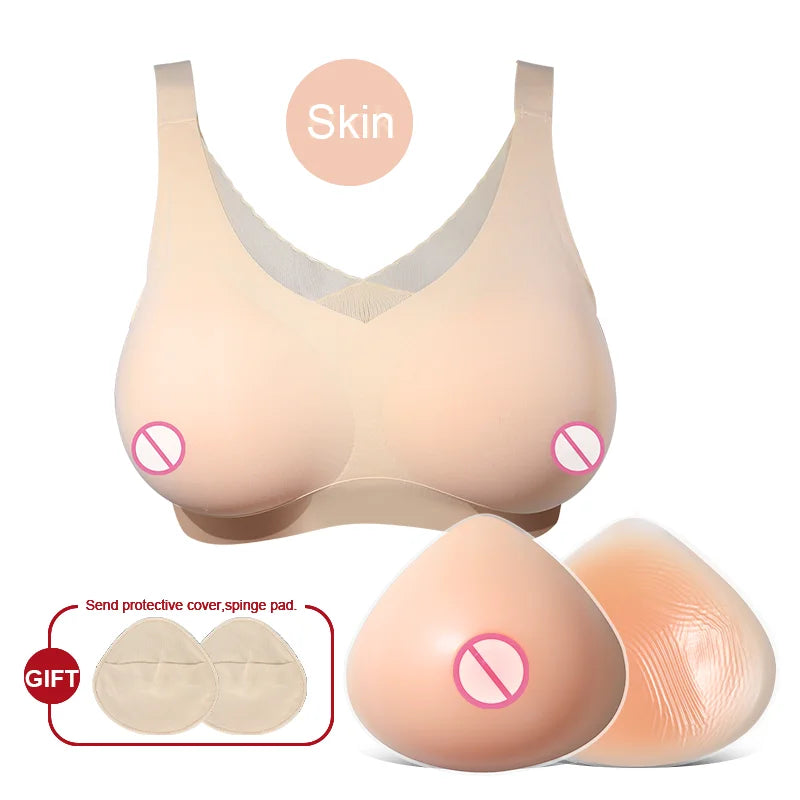 LERVANLA Silicone Fake Chest Pads – Small to Super Large Female Breast Enhancer for Underwear & Display