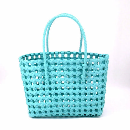 Hylhexyr Handheld Woven Shoulder Bag – PVC Tote for Vegetables, Beach, Picnic & Vacation, Women’s Handbag