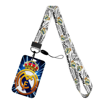 Spanish Football Neck Strap Lanyard – Cartoon Badge Holder ID Card for Kids, Students, Girls & Boys Gift